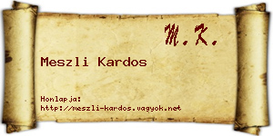 Meszli Kardos névjegykártya